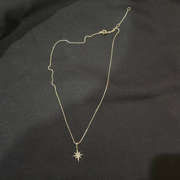 Brand New Never Worn Sterling Silver Cable North Star Pendant Necklace - Picture 1 of 3